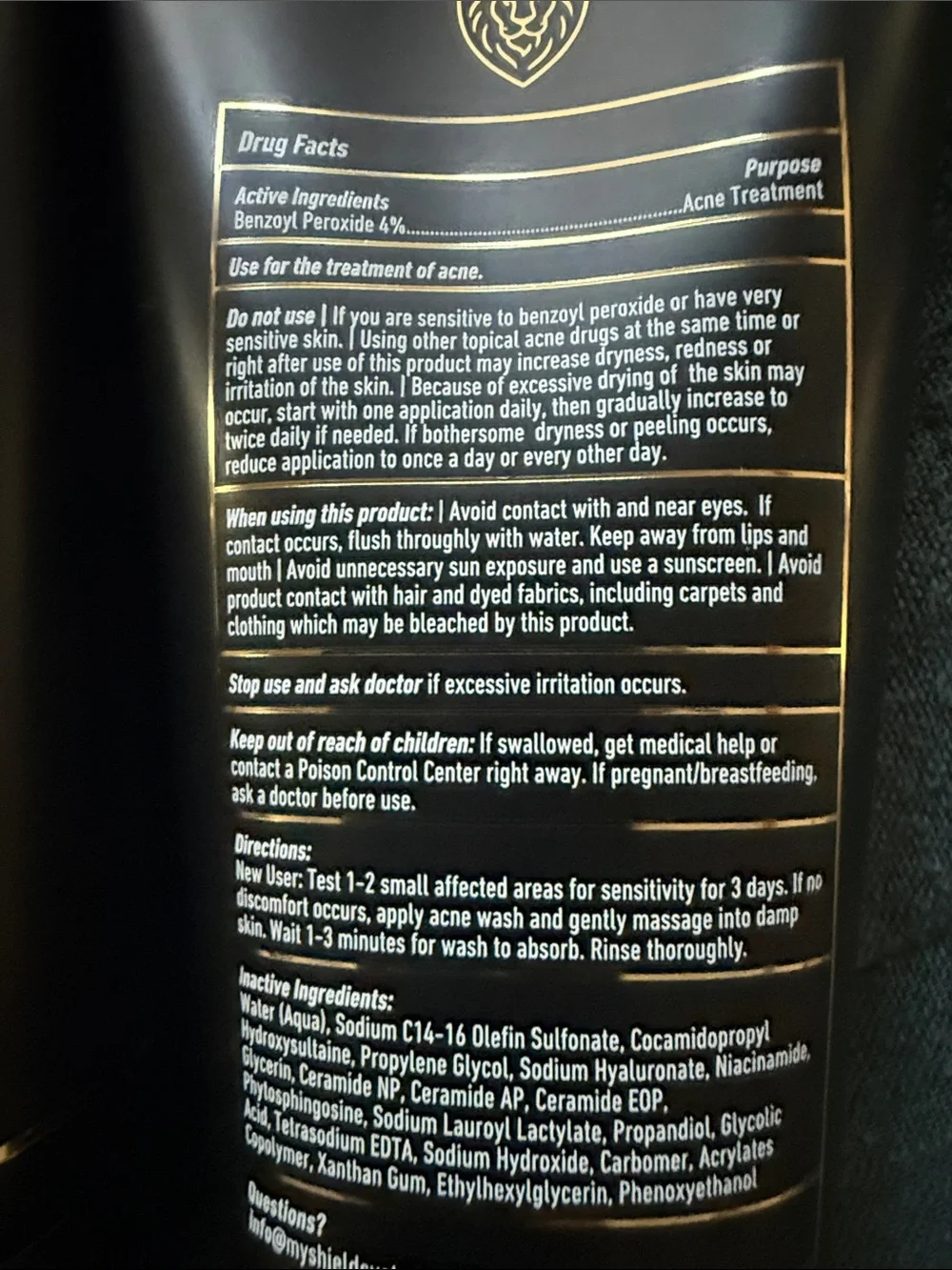 Face Acne Wash – Black